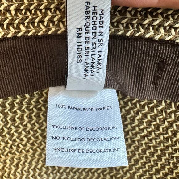 Nine West Straw Bucket Hat With Bow Women’s New Without Tag Brown Tan Preppy - Picture 9 of 12